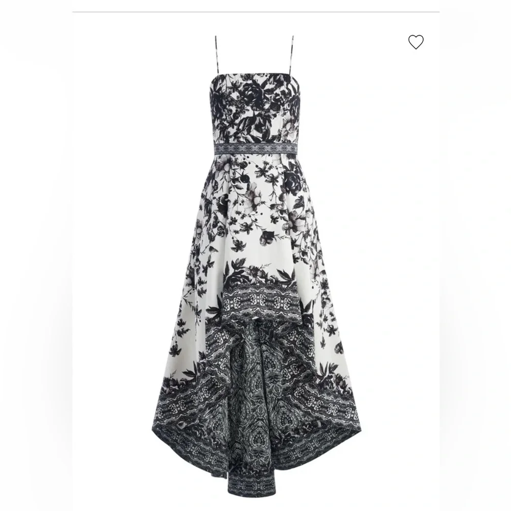 NWT!!! Alice & Olivia Florence High Low Gown Maxi w/Elevated Floral Print - Picture 6 of 15